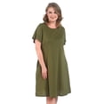 thumbnail image 2 of FEREMO 100% Cotton Nightgowns for Plus Size Women Oversized Night Shirts Short Sleeve House Dress Sleepwear with Pockets, 2 of 7
