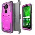 thumbnail image 1 of for 6" Moto E5 Plus Case Holster Phone Case Belt Clip 360 degree Kickstands Hybrid Armor Shock Shield Bumper Cover pink, 1 of 4