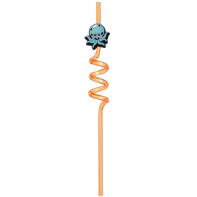 Accesorios de paja con pegamento suave marino de PVC, hebilla, parche de dibujos animados con personalidad, paja de modelado artístico PETG de grado alimenticio PET