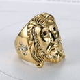 thumbnail image 4 of Fachoice Gold Jesus Head Ring for Men Rock Jesus Face Ring, Classic Jesus God Ring Sparkly Jesus Cross Ring Christ Jesus Head Ring, 4 of 6