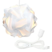 kwmobile Hanging Puzzle Lamp Kit - 15.7" (40cm) Modern Ceiling Pendant Light with 30-Piece Shade to Assemble and 15ft Plug-In Power Cord - Size XL