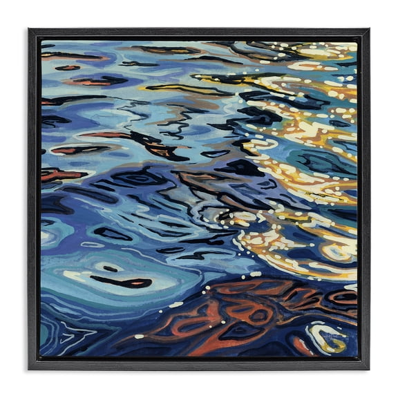 Stupell Industries Sunrise on Rippling Water Black Framed Floater Canvas Wall Art, design by Kate Jarvik Birch