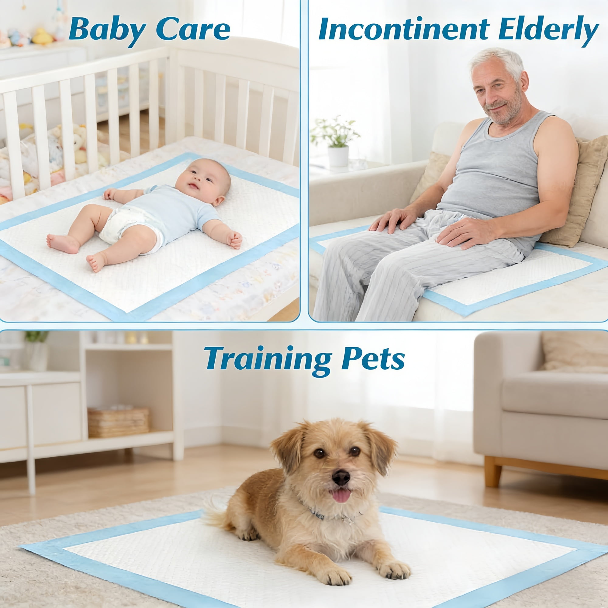 LIYING Bed Pads for Incontinence Disposable, 32 x 36,50 Count Disposable Incontinence Bed Pads-Maximum Absorbent Unisex Large Chucks Pad-Incontinence Bed Pads-Bed Liners Incontinence,XXL
