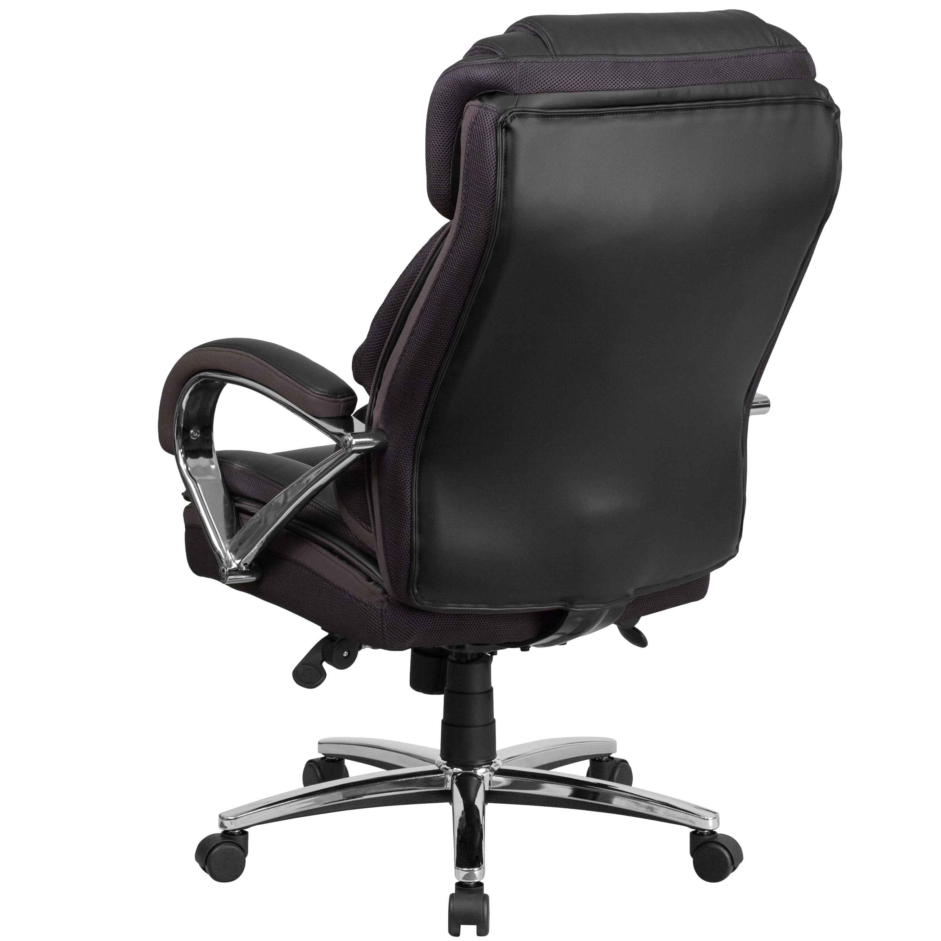 Emma + Oliver 500 lb. Big & Tall Black LeatherSoft Executive Swivel Arm Ergonomic Office Chair