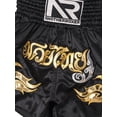 thumbnail image 4 of Doomiva Men's Drawstring Boxing Trunks for Training Punching, Sparring Fitness Gym Kickboxing Shorts Black L, 4 of 7