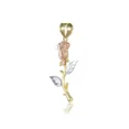 thumbnail image 2 of 14K Yellow, White & Rose Gold Plated Rose Flower Pendant Necklace, Diamond-Cut Charm, Elegant Women's Jewelry, 2 of 3