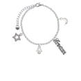 thumbnail image 2 of Delight Jewelry Silvertone Small Heart Hamsa Hand Silvertone Dream Big Charm Bracelet, 7.5+2" Extender, 2 of 4