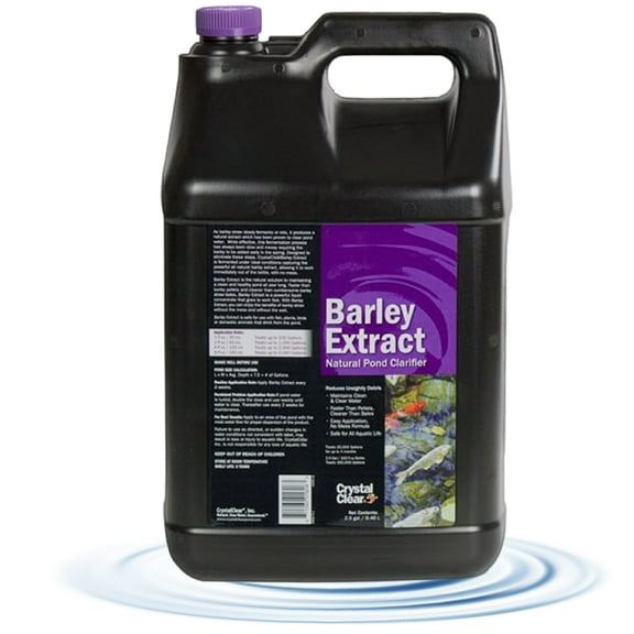 CrystalClear Barley Extract, Liquid Barley Straw Pond Treatment, Fish-Safe Natural Water Clarifier, 2.5 Gal