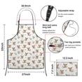 thumbnail image 3 of White Highland Cow Leaf Pattern Apron-Garden Aprons for Women with Pockets-Cotton Linen Waterproof Kitchen Cooking Gardening Aprons Adjustable for Kitchen,Cooking,BBQ and Salon 33x27 Inch, 3 of 7