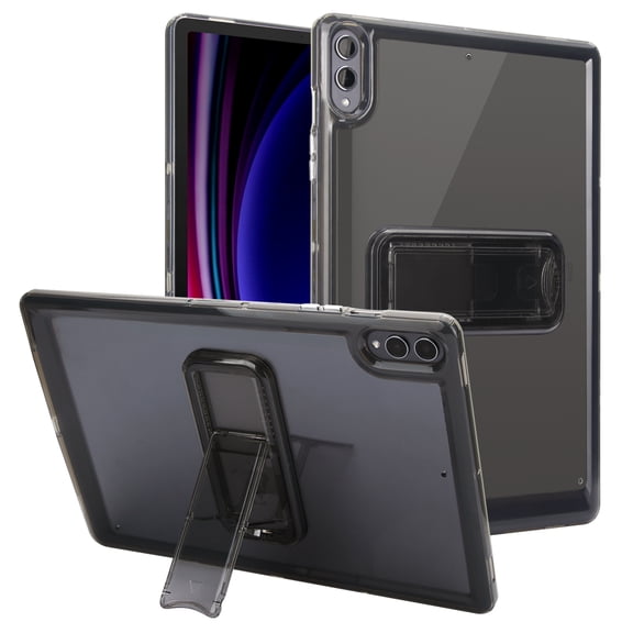 Sanwo Matte Shockproof Case for Samsung Galaxy Tab S9 FE , Lightweight Protective Cover with Dual-Stand Kickstand, Raised Edge Screen Camera Guard, Black
