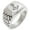 Silver, variant on Stainless Steel Mariner Nautical Anchor Geometric Pattern Step-Down Biker Style Polished Ring