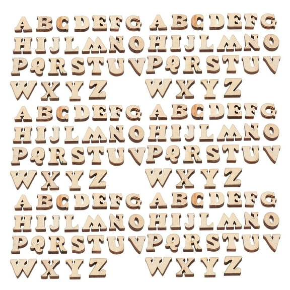 Worgeous 200Pcs DIY Wooden Letters Unfinished Wood Alphabet Cutouts Decorative Wood Letters Wood Appliques