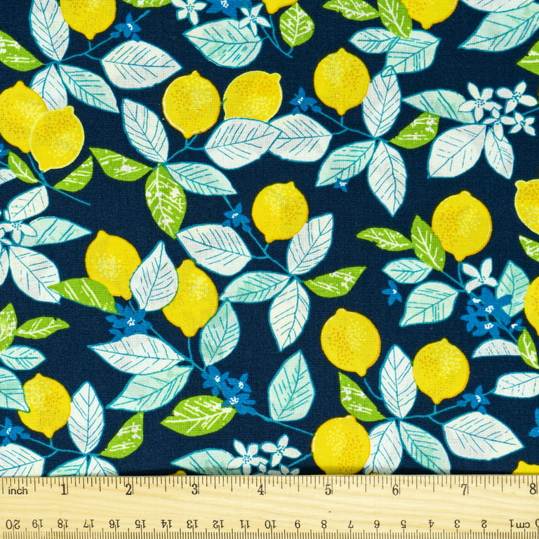 WAVERLY VINTAGE FABRIC BY THE YARD 48 INCHES WIDE YELLOW BLUE