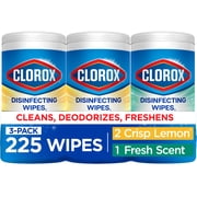 Clorox Disinfecting Cleaning Wipes Variety Pack, Bleach Free, Fresh Scent and Crisp Lemon, 75 Count Each, Pack of 3