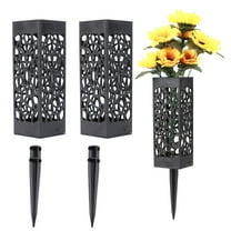 Grave Vase - Memorial Cemetery Flower Holder for Grave Flower Marker (2pcs)