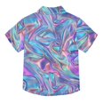thumbnail image 2 of Dailycode Small Short Sleeve Button Down Shirts Iridescent Liquid Marble Casual Shirt 3-10 Years, 2 of 9