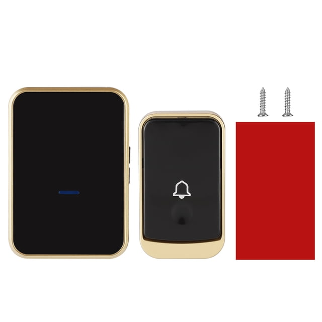 Timbre inalámbrico inteligente Ding Dong timbre de puerta impermeable 85V-260V enchufe dorado negro de EE. UU.