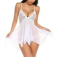 thumbnail image 5 of Lingerie for Women Lace Babydoll Sleepwear Plus Size Nightgown Sexy V Neck Nightdress, 5 of 6