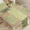thumbnail image 2 of Ambesonne Flower Table Runner & Placemats, Floral Vintage Hydrangea, Placemat 4 pcs + Runner 12"x90", Khaki Ivory, 2 of 2