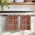 thumbnail image 7 of Brown Boho Kitchen Towels Set of 2, Retro Farmhouse Abstract Floral Motifs Absorbent Dish Towels for Kitchen, Microfiber Hand Towel, Quick Drying Tea Towel for Cleaning Decorative Dishcloths, 7 of 7