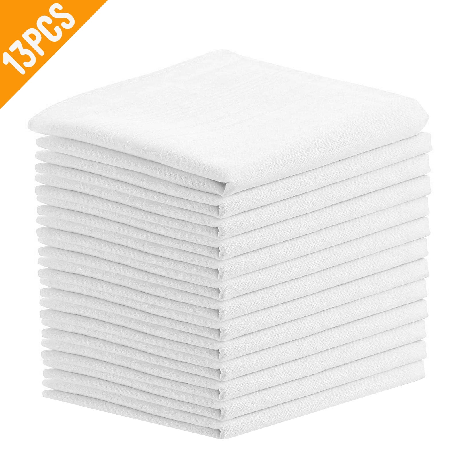 Mens Quality 12 Pack Plain White Handkerchiefs With Satin Borders 100%Cotton 