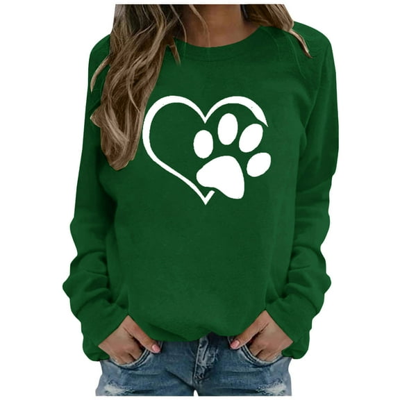 Enjoytime Sweatshirts for Women Cute Printed Crewneck Long Sleeve Shirts Pullover Tops Fall Fashion Lightweight Sweatshirt