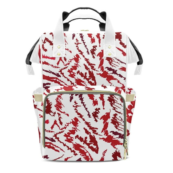 Zebra Print Diaper Backpack – Large Capacity, Insulated Baby Bottle Pocket, Multifunctional Mommy Bag for Boys & Girls