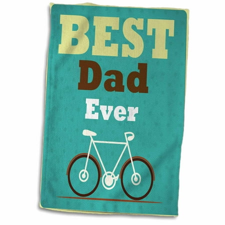 3dRose Best Dad Ever With A Bicycle Graphic - Towel, 15 by