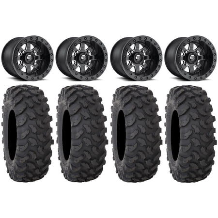 Fuel Maverick Beadlock 15 (4+3) Wheels 35 XTR370 Tires Kawasaki Mule Pro FXT