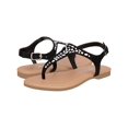 thumbnail image 5 of Girls' Rhinestone Decor Flat Sandals Fashionable Casual T-Strap Sandals Summer Flip Flop Sandals, 5 of 5