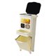 thumbnail image 5 of Cubo de Basura Cocina Reciclaje con Ruedas Compartimiento Extraíble Tapa Fácil Y Separador Seco Húmedo Adecuado para Restaurantes Oficinas Hogares Apa Crema blanca, 5 of 8