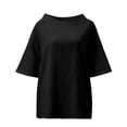thumbnail image 4 of Yuncity Linen Shirt Women Cotton Solid Color Loose T-Shirt S-2Xl, 4 of 4