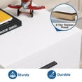 thumbnail image 5 of GALAXHERO Wood Rolling File Cabinet with 3 Drawers(Widen), Portable Vertical Mobile Wooden Storage Filing Cabinet, for Home Office, White, 5 of 9