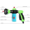 thumbnail image 3 of Pistola de manguera verde con depósito de jabón o fertilizante - Chorro de LAVADO - Accesorios de riego - 8 modos de riego - Pulverizador de manguera con dosificador, 3 of 5
