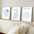 thumbnail image 3 of Hieng Blue Flower Poster Set of 3, Henri Matisse Light Blue Aesthetic Wall Art, Abstract Gallery Canvas Painting Decor Pictures Prints for Bedroom Living Room Bathroom, 3 of 6