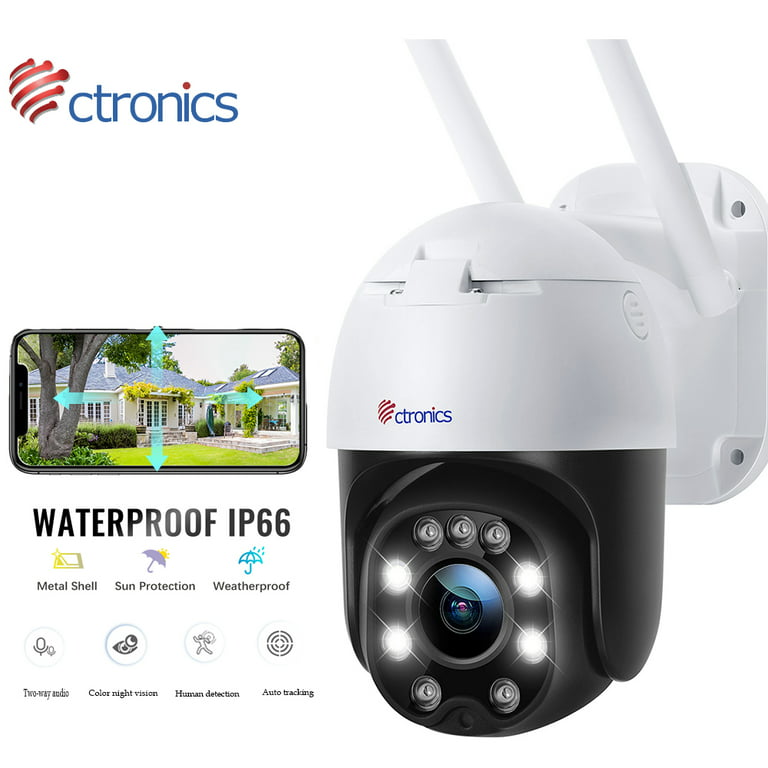 Ctronics Wifi Security Camera Outdoor, 1080P Wireless Spotlight