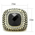 thumbnail image 2 of IP Gold(Ion Plating) Stainless Steel Ring with Synthetic Synthetic Glass in Jet for Women Jet Stone Color Style TK3221 Size 12, 2 of 4