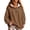 23#Brown, variant on Leopard Print Hoodie for Women Quarter Zip Long Sleeve Drop Shoulder Loose Fit Hooded Sweatshirt Trendy Fall Casual Pullover Top Brown S