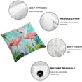 thumbnail image 4 of COMIO Flamingos Throw Pillow Cover, Tropical Leaves Flowers Bird Pillowcase Soft  Home Decorative Pillow cases  Cushion Covers for Indoor Outdoor Bedroom and Car White, 4 of 6