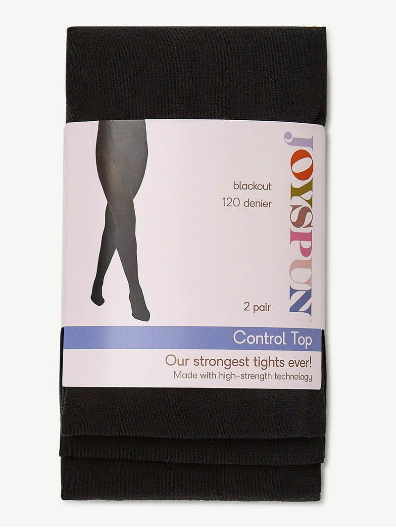 Joyspun Women's Blackout Tights, 2-Pack, 120 Denier, Control Top - Main Image