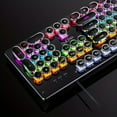 thumbnail image 4 of RYPFOEWBN Clavier Mécanique Argenté Sculpté, Clavier Filaire Pleine Taille 104 Touches, Divers modes d'Éclairage Colorés, design à Touches Rondes, compatible avec Systèmes Windows/Mac, 4 of 6