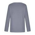 thumbnail image 4 of Patlollav Womens Fashion Long Sleeve Stretch Slim Fitted T-Shirt Blouse Solid Basic Tops, 4 of 6