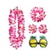 thumbnail image 2 of Conjunto de collar hawaiano para disfraz, accesorio ajustable para playa, para decoraciones elegantes Rosa roja, 2 of 8