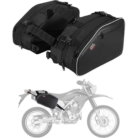 24L Motorcycle Saddlebags w/ Rain Cover 1680D for Dirt Bike Dual Sport Motorcross Motorbike Racing