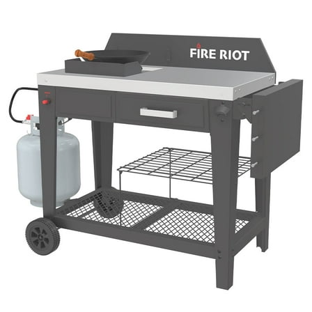 Heavy-Duty 50,000 BTU Outdoor Wok & Propane Deep Fryer Station – 12.6” Carbon Steel Wok & Cajun Turkey Fryer for Stir-Fry, Searing, Tailgating, Fishing, and Outdoor Cooking