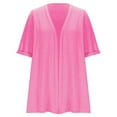 thumbnail image 6 of BXINGOHAI Lightweight Summer Cardigan for Women Short Sleeve Loose Open Front Hot Pink L, 6 of 6