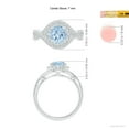 thumbnail image 5 of ANGARA Natural 1.12 ct Aquamarine Crossover Shank Cocktail Ring with Halo in 14K White Gold for Women (Size-7mm) | March Birthstone, Anniversary, Jewelry Gift for Women | Natural Aquamarine Ring, 5 of 9