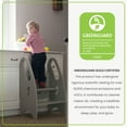 thumbnail image 6 of Little Partners 3-in-1 Growing Step Stool Toddler Tower Helper Step Stool, Wooden Toddler Standing Stool for Bathroom or Kitchen, Anti-Slip Feet, Built-in Safety Hand Rails - Silver Drop, 6 of 16