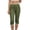 Army Green, variant on Womens Yoga Pants Summer wide waistband ankle length cotton linen deep pockets flexible for fitness training Brown XXL