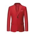 thumbnail image 1 of Unique Bargains Men's Red Blazer Sports Coats Lightweight Slim Fit Formal Prom Suit Jackets Small, 1 of 6